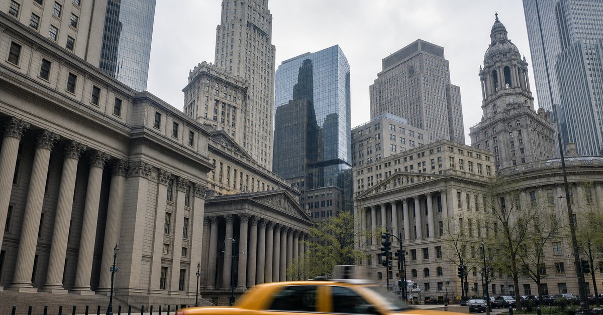 Lower Manhattan office towers, home to the city agencies that run separately from the state tax department