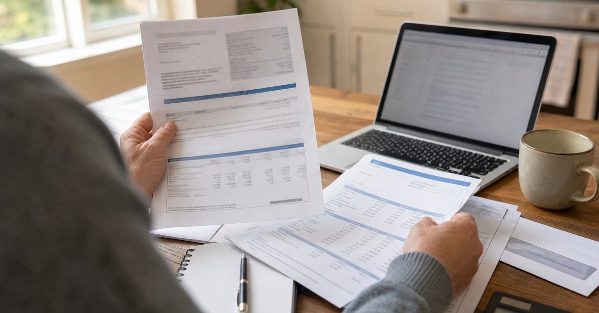 Taxpayer comparing a New York State tax notice with bank statements before responding