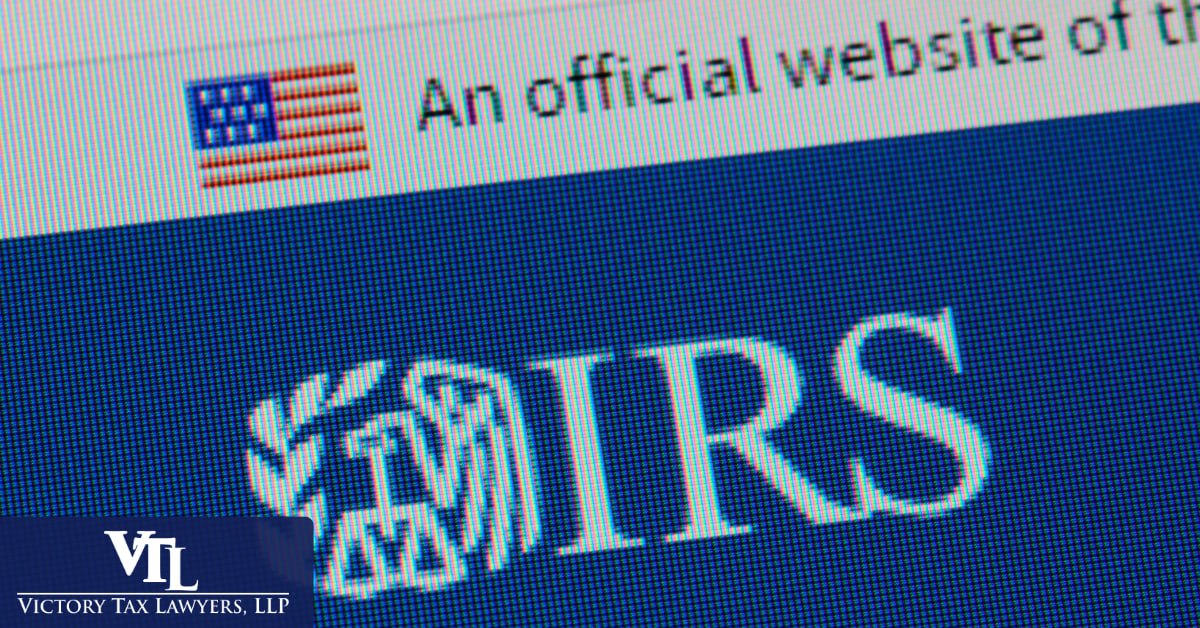 Close-up of the official IRS website header