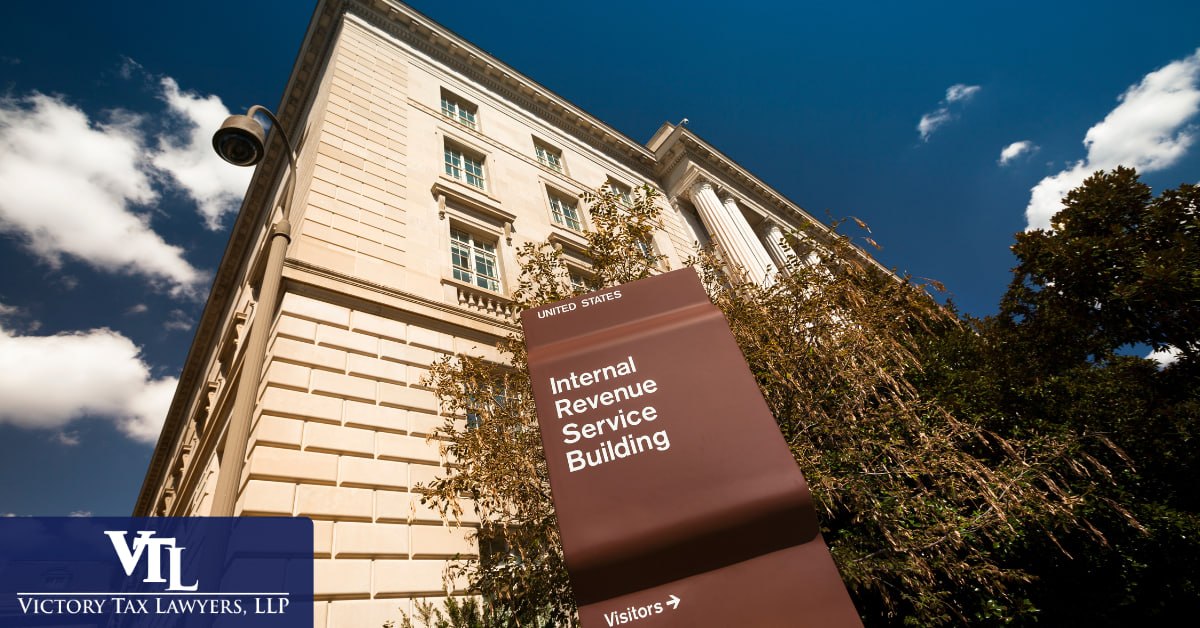The Internal Revenue Service Building sign in Washington DC, Victory Tax Lawyers