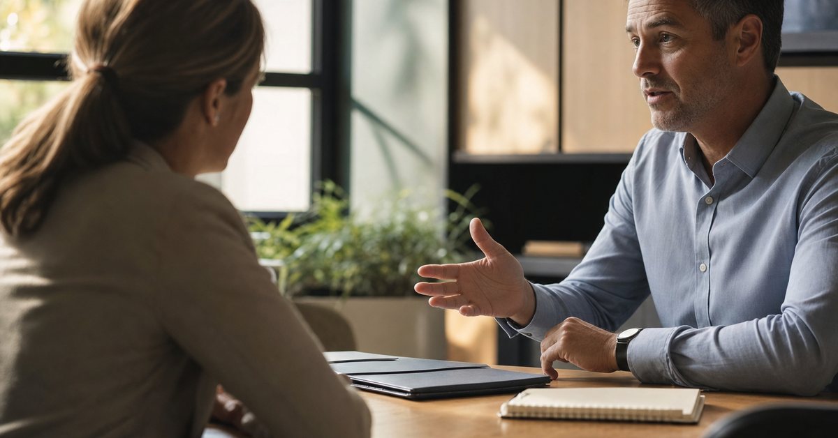 A tax professional explaining payment options to a client across a table, Victory Tax Lawyers