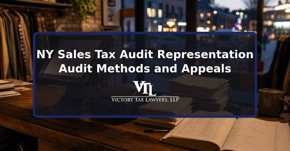 NY Sales Tax Audit Representation: audit methods and appeals