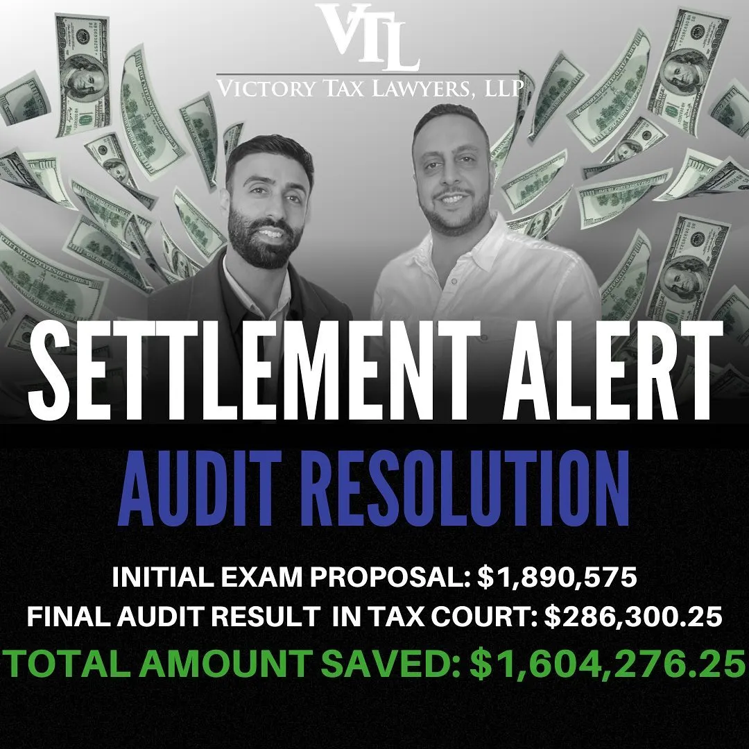 Settlement Alert - audit resolution $1604276- Victory Tax Lawyers